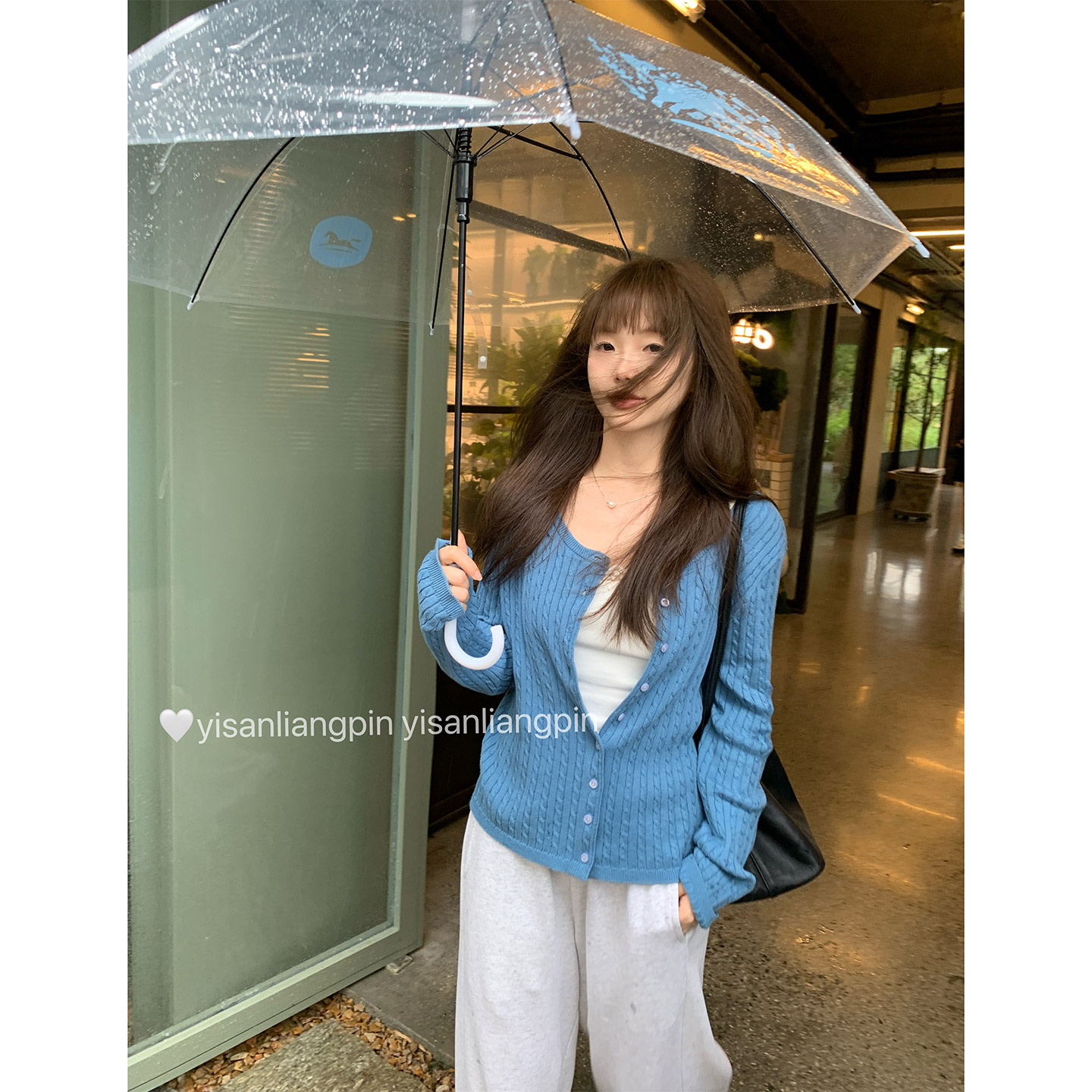 一三良品小个子 百搭学院风单排扣麻花长袖针织开衫毛衣外套女秋