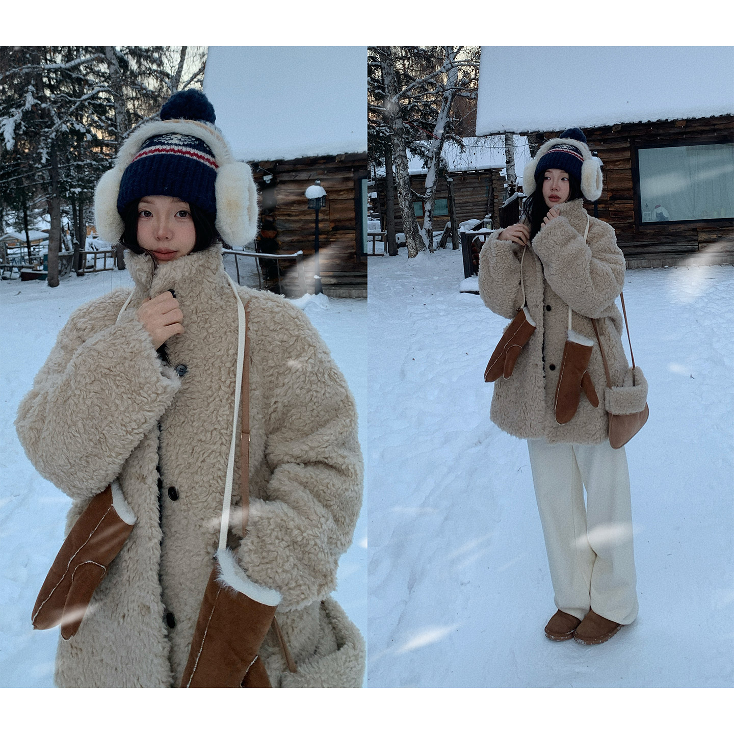 羊羔毛立翻领颗粒绒外套女冬保暖