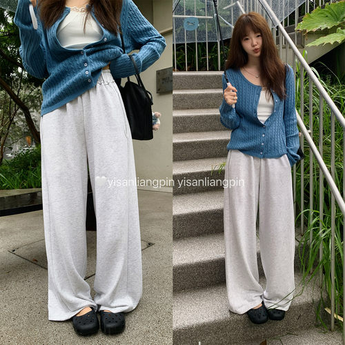 简约松弛卫裤~松紧腰休闲裤女秋