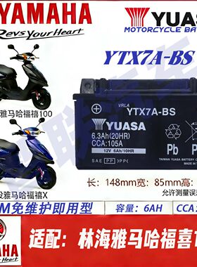 适配林海雅马哈福喜X 福喜100LYM100T-3 12V踏板摩托车电瓶蓄电池
