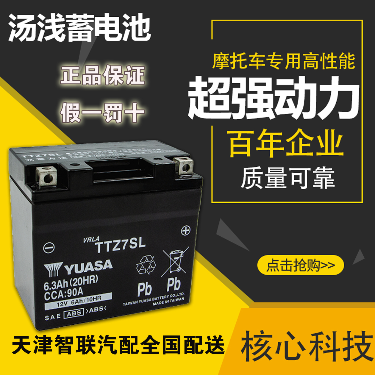 汤浅摩托车电瓶12V电池踏板正品