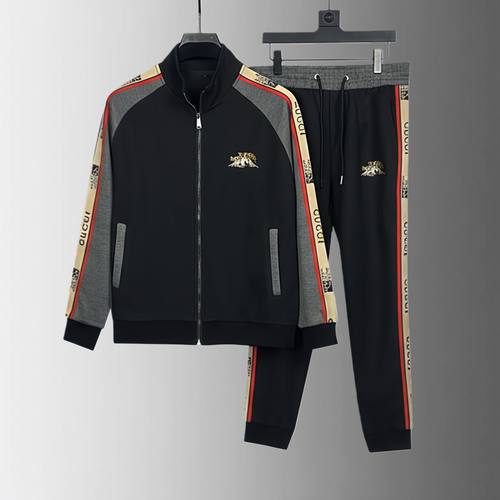 春秋刺绣拉链夹克运动套装