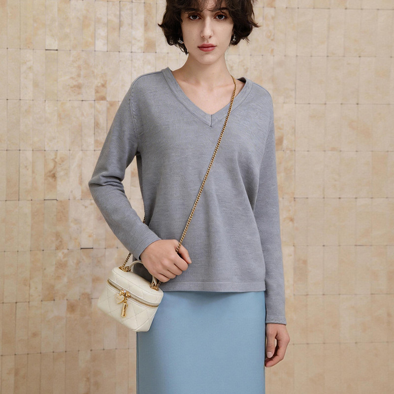 ELLE女包2026新款真皮菱格包斜挎包手提包盒子链条包感百搭通勤