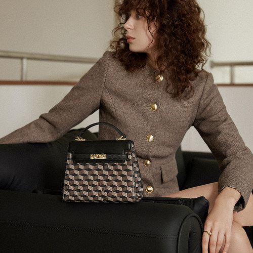 ELLE女包经典老花凯莉手提链条包