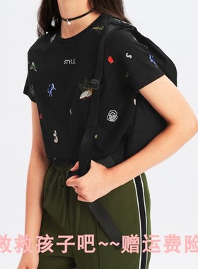 A1DA82101鸟牌女装2022夏新印花针织T恤衫A1DA8210189清仓