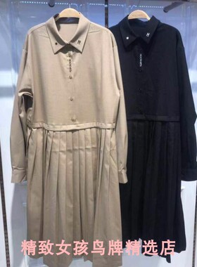 鸟女装2022春装A6FA94336哈利波特联名百褶连衣裙A6FA9433689