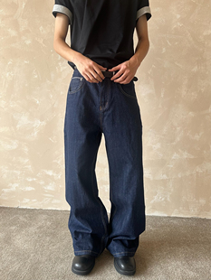 YewPout cleanfit赤耳窄幅高盎司A字原牛牛仔裤男女直筒阔腿裤子