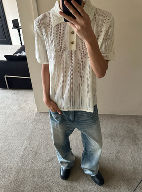 YewPout05牛王系列 A字版型水洗蓝直筒微喇宽松cleanfit牛仔