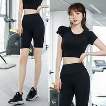 运动套装女健身房跑步服两件套晨跑网红夏天薄款显瘦速干瑜伽服
