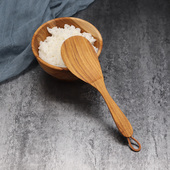 泰国进口chabatree 米饭勺厨房餐具无漆 柚木饭勺带挂绳手作日式