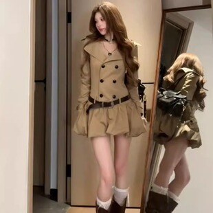 短裙2 气质百搭花苞长袖 胖mm大码 300斤多巴胺学院风连衣裙女秋新款