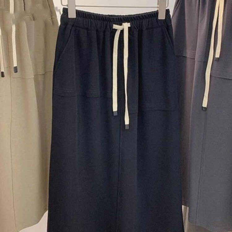 胖mm特大码300斤高腰抽绳口袋半身裙女秋冬季宽松遮肉百搭直筒裙,女装/女士精品,半身裙,淘宝优惠券,粉丝福利购,淘宝优惠卷