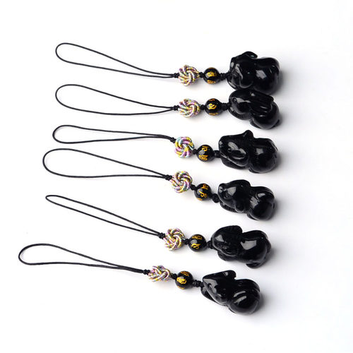 立体生肖男女黑曜石包挂