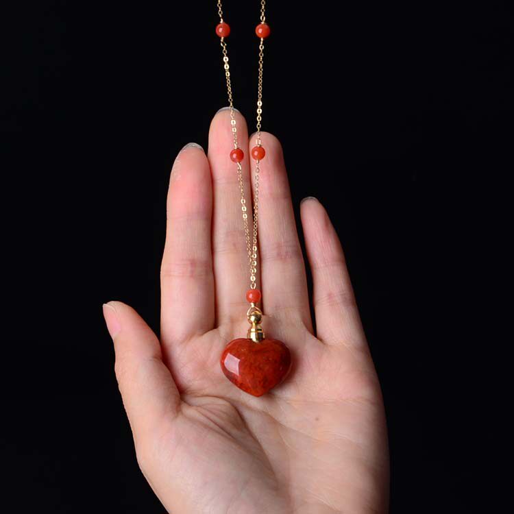 天然收藏级南红玛瑙精油瓶香水瓶香薰瓶吊坠女男款 生日礼物 情侣