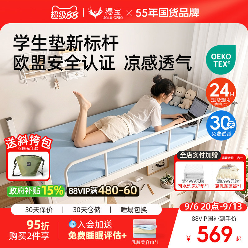 【光年】穗宝记忆棉床垫学生宿舍凉感垫子褥子榻榻米单人软垫190图片