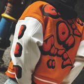 刺绣夹克外套男女同款 美式 原创特大码 安魂曲拼接宽松棒球服300斤