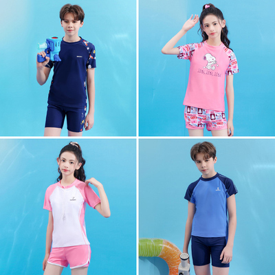 统一价！史努比男女童分体连体两件套游泳衣