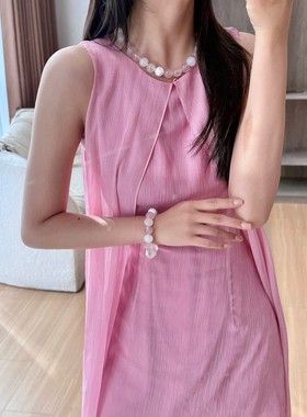 朱珠同款天然石粉晶手链