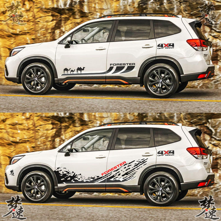 速霸陆森林人车贴拉花SUV个性车身彩条贴画 画装饰XV傲虎威兰达CR