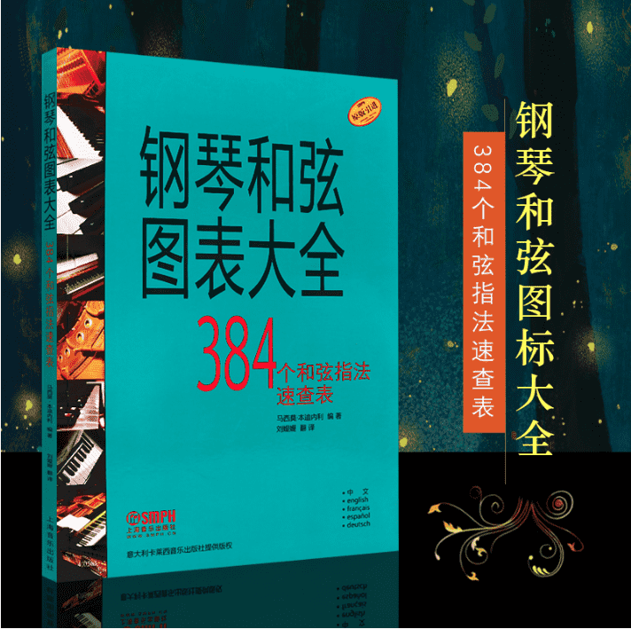 正版 钢琴和弦图表大全 钢琴384个和弦指法速查表