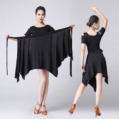 新款拉丁舞围裙三角巾一片系带