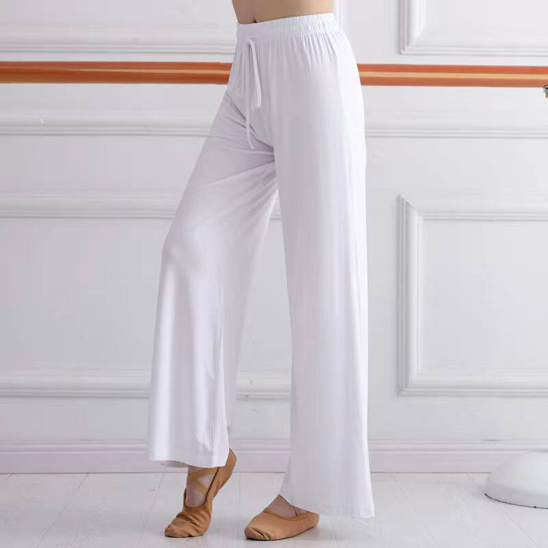 直筒裤阔腿裤古典裤子莫代尔专业舞蹈练功裤现代舞宽松甩裤形体