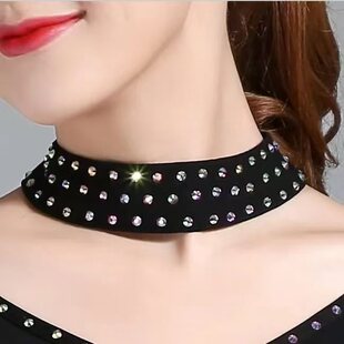 领圈薄款颈带女士奥钻拉丁舞三步踩吉特巴水兵舞广场舞古典舞配饰