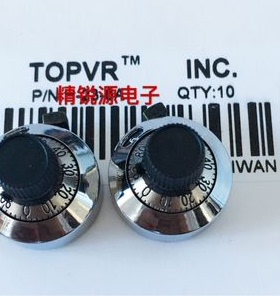 配套3590多圈电位器的刻度盘H-23-6A(TOPVR),计数旋钮,带锁紧