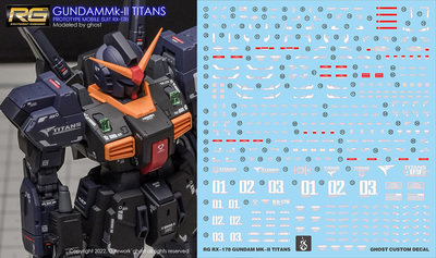 炎 GHOST RG 1/144 马克兔MK2 奥古泰坦 斯MK-II 黑兔  荧光水贴
