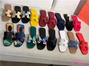 真皮拖鞋女夏外穿2025年新款旅游时尚百搭网红出游一字拖沙滩凉拖