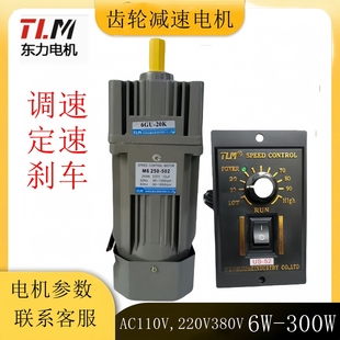 220V齒輪減速電機微小型減速機馬達25W120W250W調速電機低速 東力