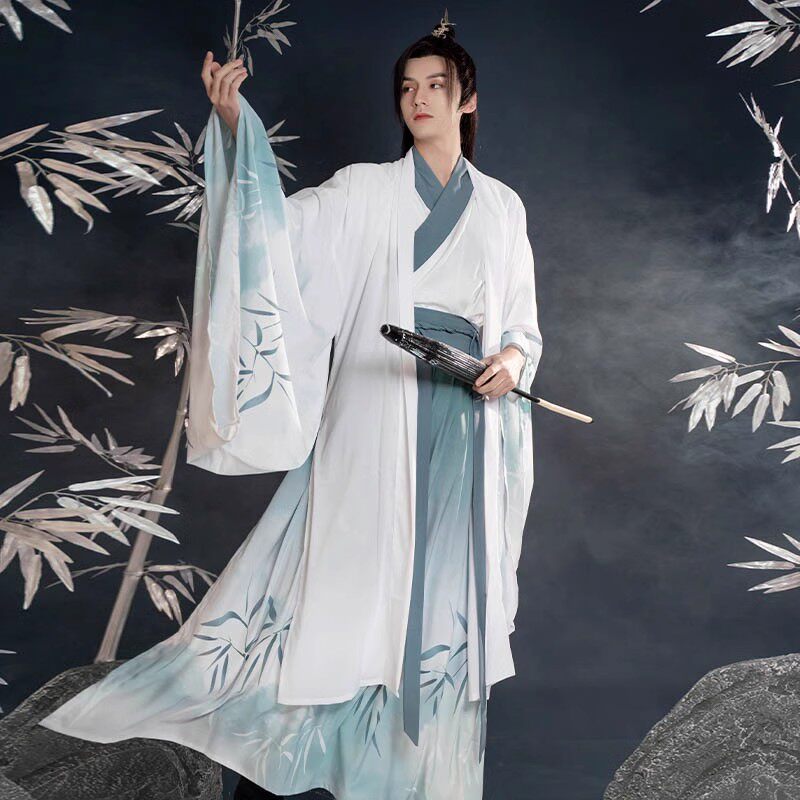 魏晋风汉服剑客书生学生演出服竹