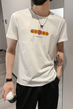 白色2021店主风精神小伙修身男式印花短袖T恤社会tT060-P38控58，男装T恤，电商A108
