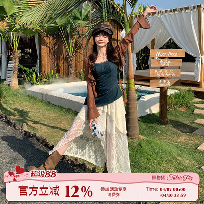 甜美风风法式蕾丝半身裙