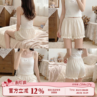 女夏JK内搭蓬蓬感南瓜裤 甜美风防走光花苞安全裤 原创设计 织物猪