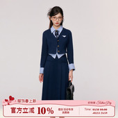 女冬季 织物猪 制服学院风套装 正装 半身裙教资面试穿搭 丝绒拿铁