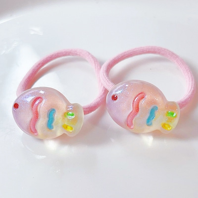 9.9包邮 约12对 19.9元约25对 儿童卡通小鱼兔子高弹耐用皮筋发圈