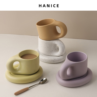 创意潮流可爱胖胖杯水杯咖啡杯 HANICE北欧ins简约陶瓷马克杯个性
