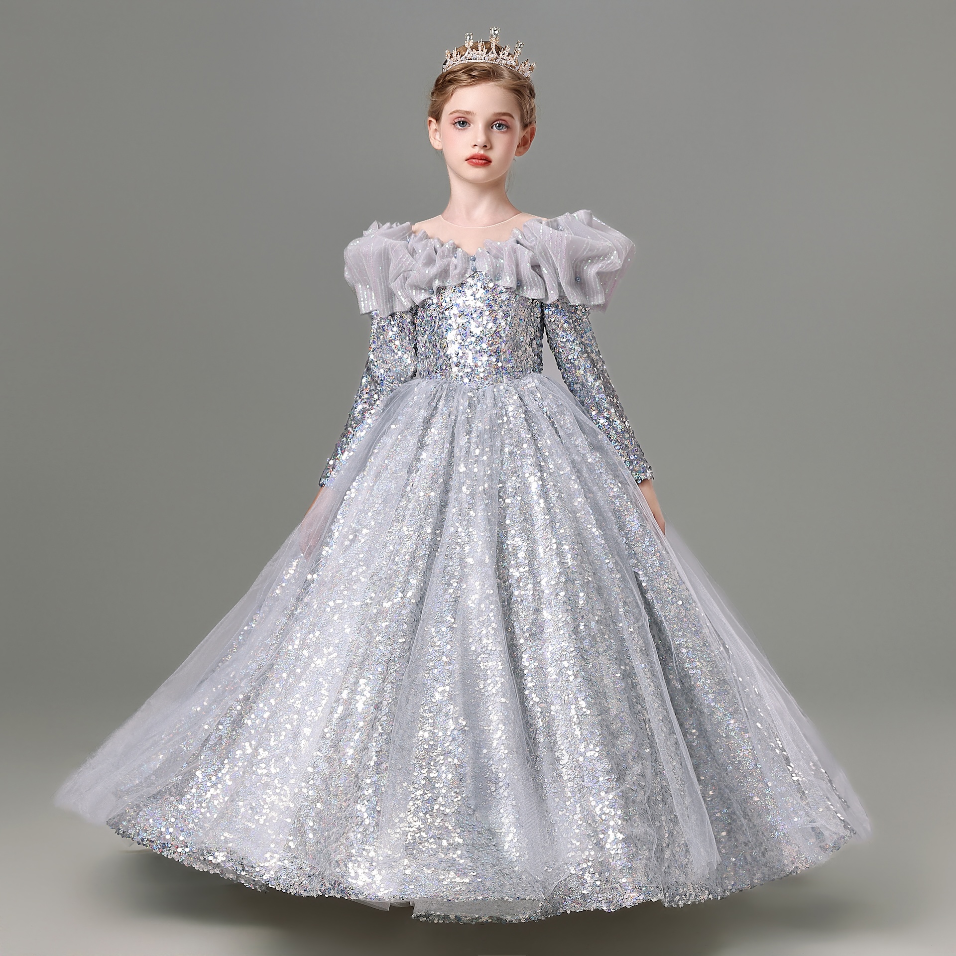 女童礼服公主裙钢琴演出服长袖