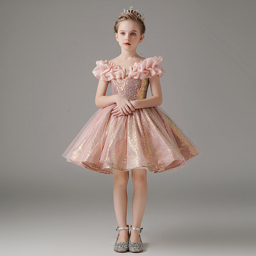 酷馨妮礼服女童亮片高端公主裙