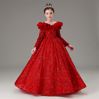 酷馨妮晚礼服女童亮片高端公主裙