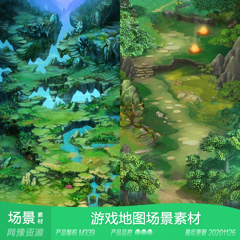 网豫素材m339 q版竖版副本卡关游戏场景新品 网页手机游戏素材