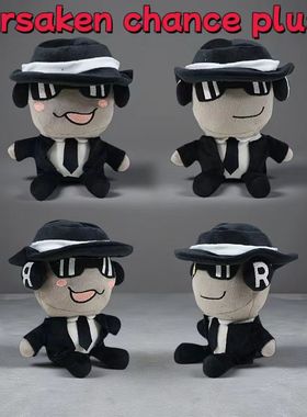新品roblox plush可爱黑色西装人公仔Chance Plush毛绒玩具