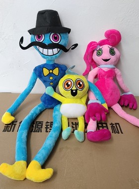 波比一家人毛绒玩具大蓝猫波比的游戏时间公仔poppy长腿爸爸妈妈.