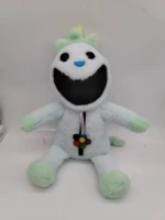 Большой рот белый синий единорог [Модель волос кролика]