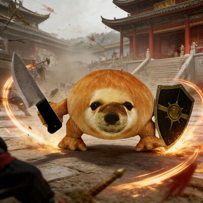 跨境新品我的刀盾狗（what the dog doing）毛绒玩偶公仔