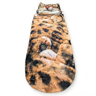 跨境Adorable Cat Envelope Sleeping Bag 冬季成人毛绒猫咪睡袋