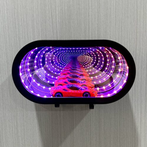 跨境爆款 Infinity LED Garage Key Holder 炫彩镜面车库钥匙挂钩