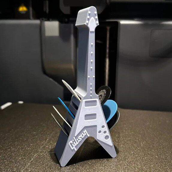 跨境热销3D打印时尚吉他拨片支架GibsonFlying拨片桌面收纳盒礼物