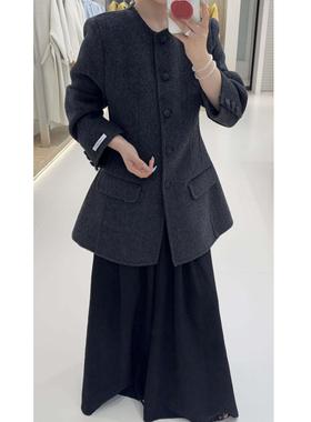 沙漏腰收腰西装时尚双面羊毛大衣女秋冬新款气质小蛮腰羊毛呢外套